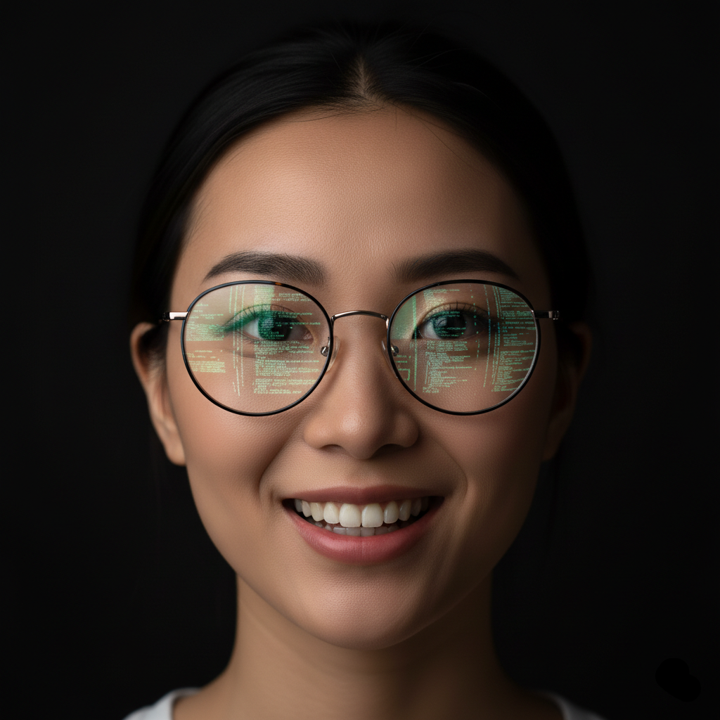 woman smiling code ai 2